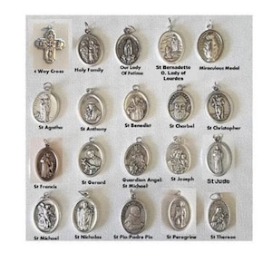 Catholic Saint Medals/Add On Patron Saint Medal/** Add to Rosary or Pendant Religious Saint Medal Charms and cross. Price is for 1 pc.