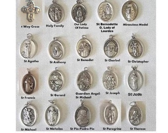 Catholic Saint Medals/Add On Patron Saint Medal/** Add to Rosary or Pendant Religious Saint Medal Charms and cross. Price is for 1 pc.