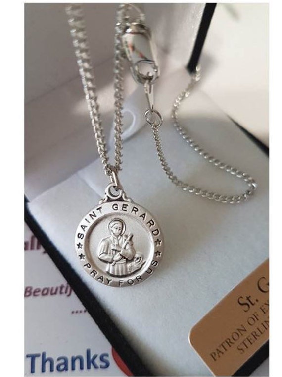Sterling Silver St. Gerard Majella Medal Necklace, Antique Replica, St  Fertility | eBay