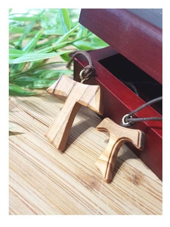 Collana Croce In Legno D'Ulivo - Con Pesce Cristiano E Libro Preghiere, Regalo Battesimo O Prima Comunione - Foto 6