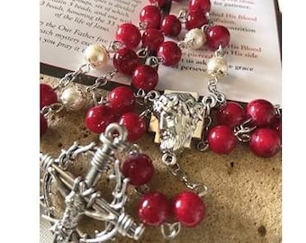 Halsband des kostbaren Blutes 1, kostbares Blut von Jesus Rosenkranz, wie man das Chaplet betet, Ostergeschenke, Heiliger Rosenkranz Jesus,