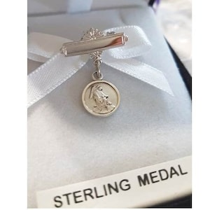 Schutzengel Sterling Silber Medaille Anstecknadel, Sterling Silber Medaille Anstecknadel für Babys und Kleinkinder Anstecknadel Schutzengel Halskette
