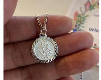 Collana Con Medaglione Ovale Cristoforo In Argento Sterling - Foto 5
