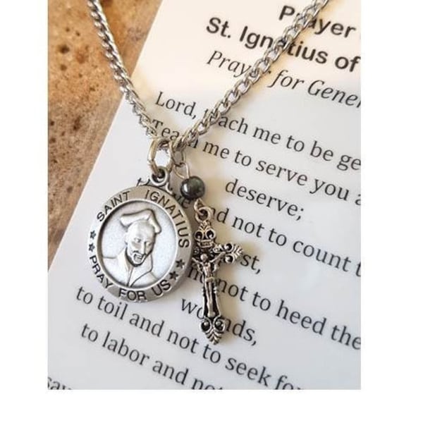 St Ignatius of Loyola Medal,Saint Ignatius Patron Saint Necklace,Confirmation Boys Gifts Ideas,Patron for Education,Graduation Gifts