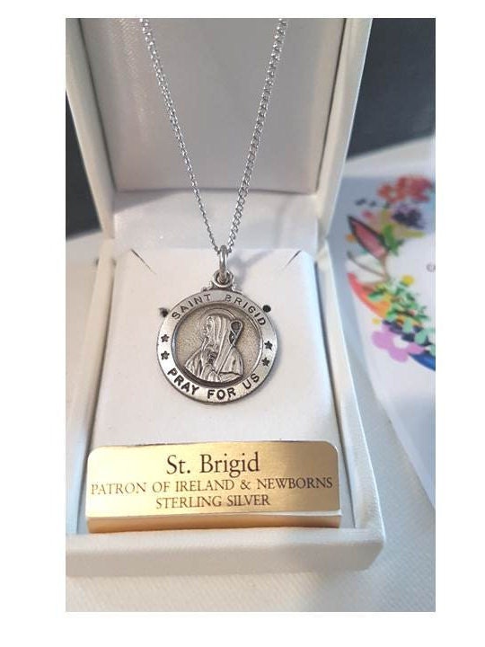 Sterling Silver St Brigid Necklace/fertility and Babies Patron Saint ...