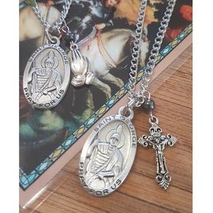 St. George Zinn Medaille, Saint George mit Gebetskarte, Schutzpatron für Pfadfinder, Jungen Konfimation Name, Kommunion und Konfirmation Geschenke