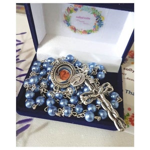 Mother Teresa Rosary,blue Pearl Rosary,st Teresa of Calcutta Rosary ...