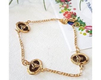 Gold Filled Holy Spirit Bracelet,18K Gold Filled Espirito Santo, Confirmation Bracelet, Gold Oval Holy Spirit medal,Religious Gold Chain