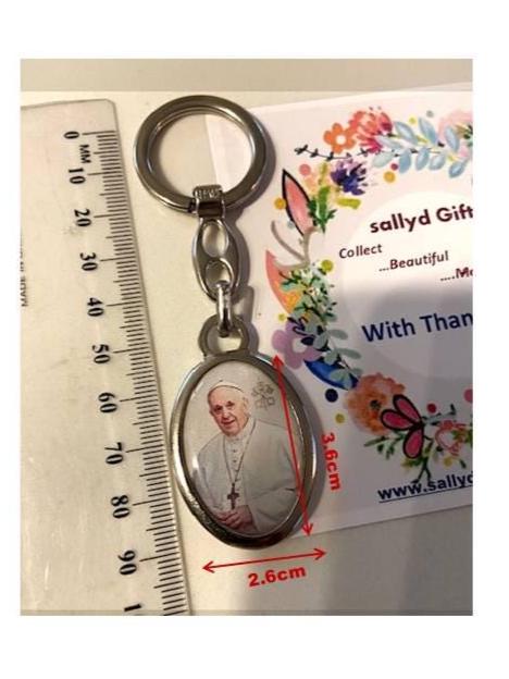 Pope Francis The Pope Of The People Key Chain With Double Side Medal