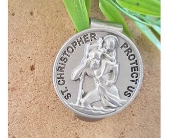 St Christopher Visor Clip/Saint Christopher Visor Clip For Automobile/Patron Saint Of Travellers Visor Clip/St Michael,Lady of Highway ..