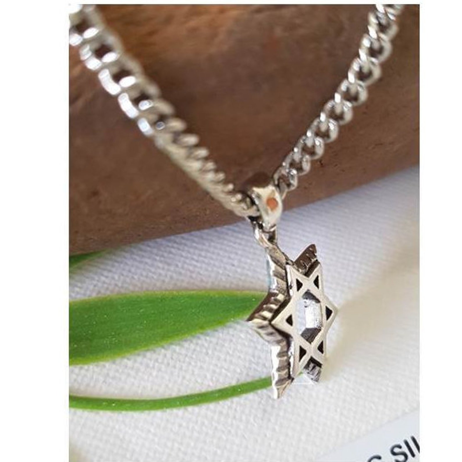 Collana Con Ciondolo In Argento 925 Raffigurante La Stella Di David/Magen David, Simbolo Ebraico Di Israele. - Italia - Foto 2