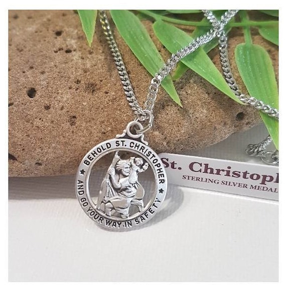 St christopher on sale necklace mens