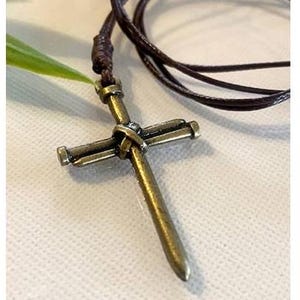 Nail Cross Necklace, Coventry Cross of Nails, Cross of Nails Medal,Mens Cross Jewelry, War Memorial, Soldiers and Military gifts,Peace Cross