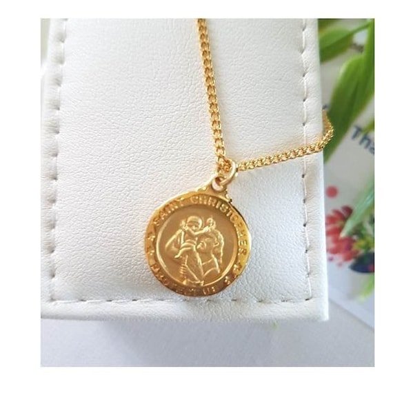 Pendentif Médaille Saint Christophe En Or Massif 18 Carats – Occasion – Fabriqué En France