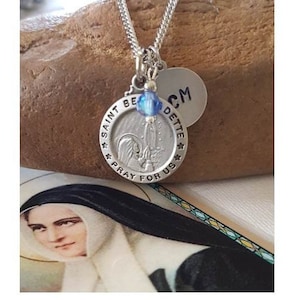 St. Bernadette-medaille, St. Bernadette van Lourdes, patroonheilige bedelketting, Franse heilige, bevestigingsgeschenken, heilige voor genezing van ziekte,
