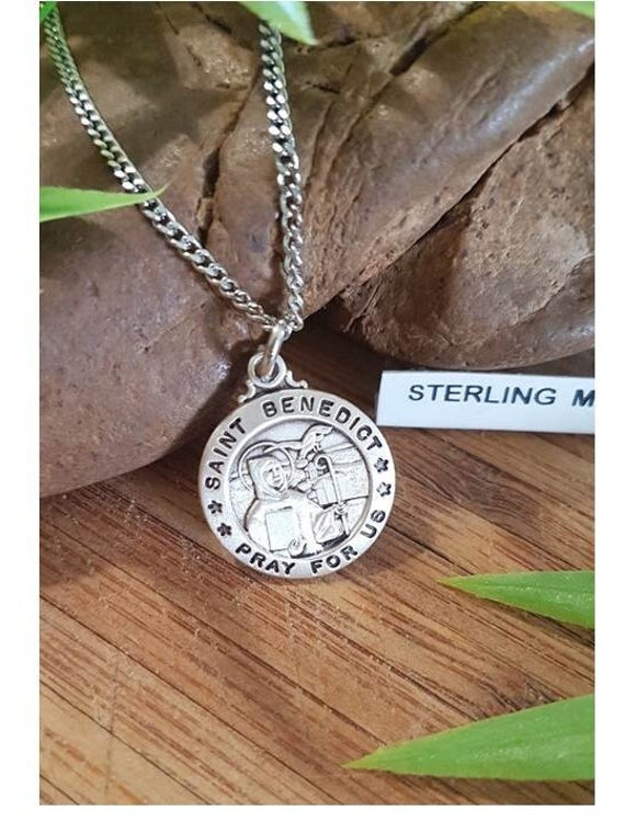 St benedict sterling silver on sale necklace