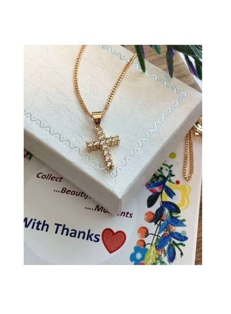 Cute Gold Cross, Tiny 18KT Gold Filled Cross Pendant, Ladies and Girls