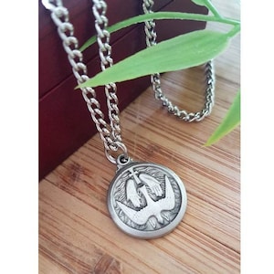 Heiliger Geist Zinn Halskette, Konfirmation Anhänger, 7 Geschenke des Heiligen Geistes, Medaille der Betenden Hände, Konfirmation für Jungen und Mädchen
