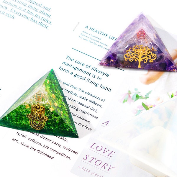 Pyramid  Resin Mold, triangle crystal energy tower silicone, orgone pyramid, jewelry making, triangular crafts casting art supplies