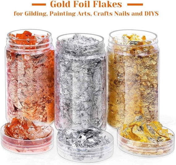 Creative Handmade Candle Making Materials DIY Cake Candle Decor Gold Silver  Foil Flakes Resin Imitation Painting