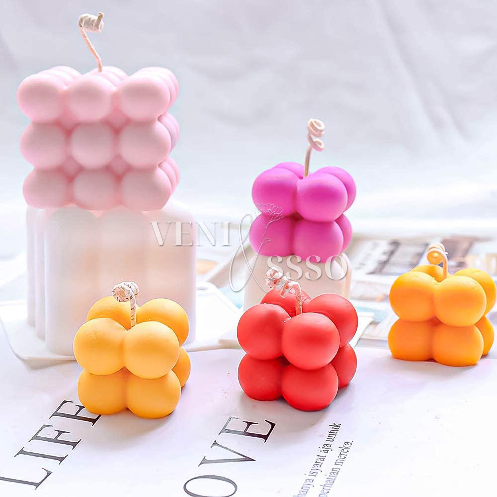 THCHZL 10Pcs Bubble Candle Molds Lucky Unique Funny DIY Candle Making Molds  Birthday Holiday Supplies Gifts 3D Silicone Bubble Grade Candle Resin