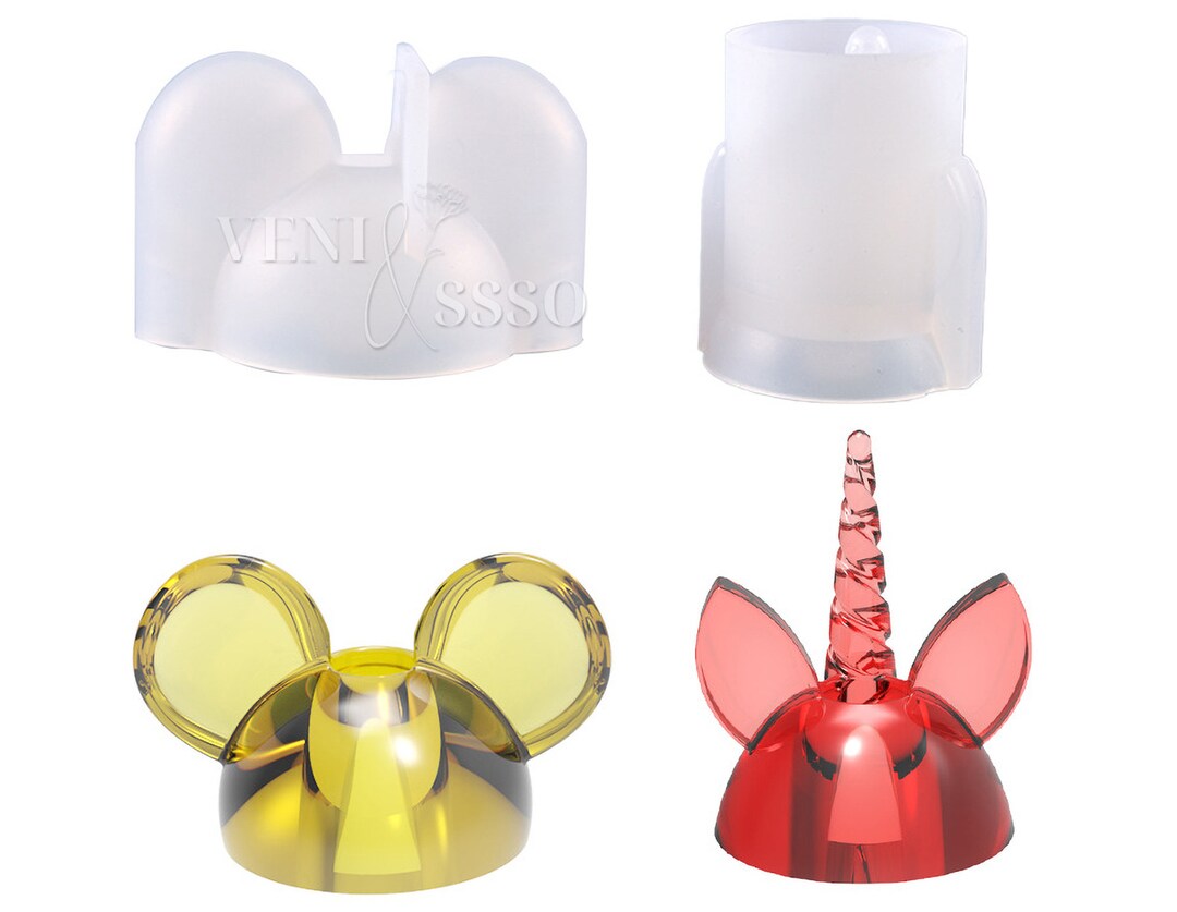 Mickey Mouse Straw Topper Resin Mold, Disney Straw Topper Silicone Mold
