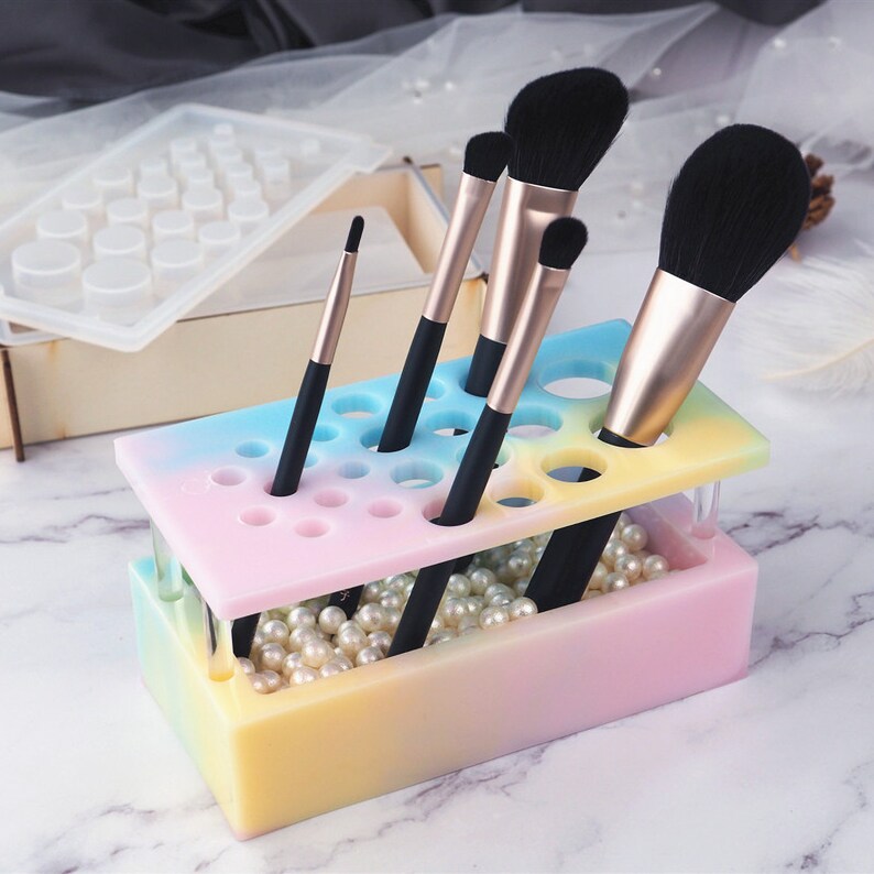 Makeup Brush Holder Resin Mold Makeup Box Makeup Brush Etsy Canada