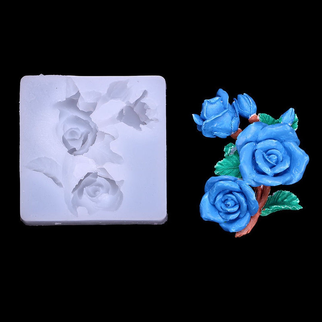 Rose Flower Resin Mold Flower Bud Silicone Molds Fondant Etsy