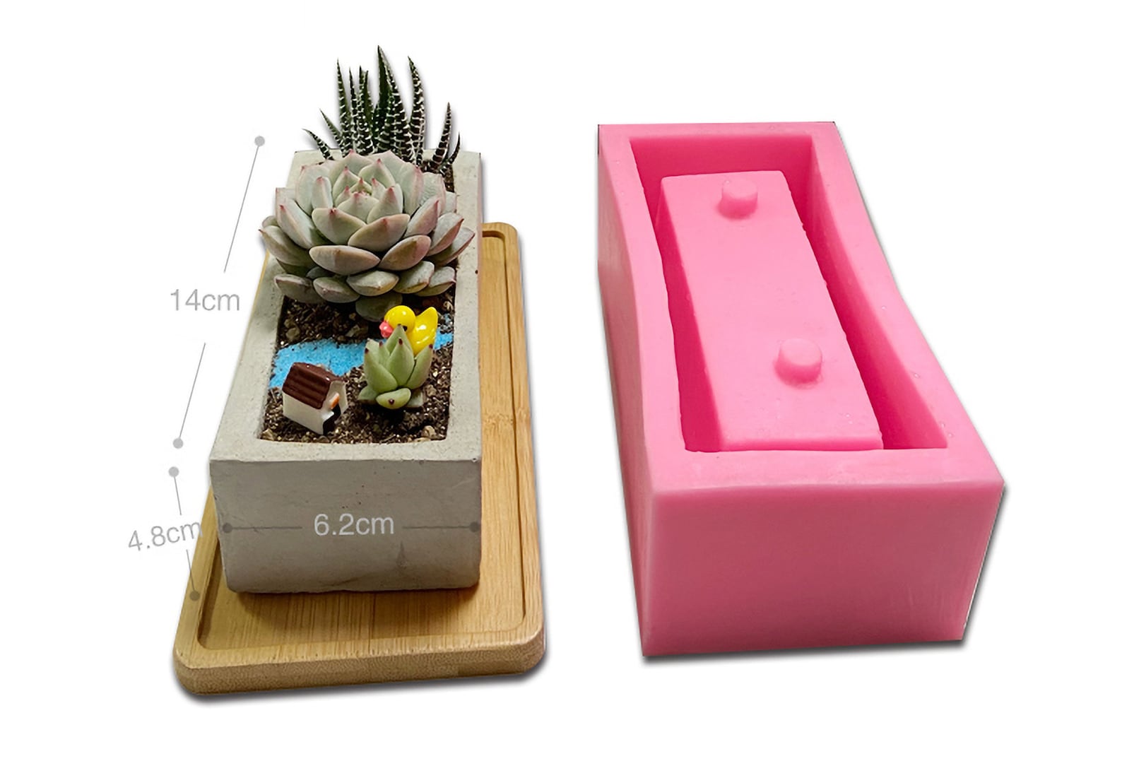 Rectangle Flower Pot Resin Mold Flowerpot Mold Potted Etsy