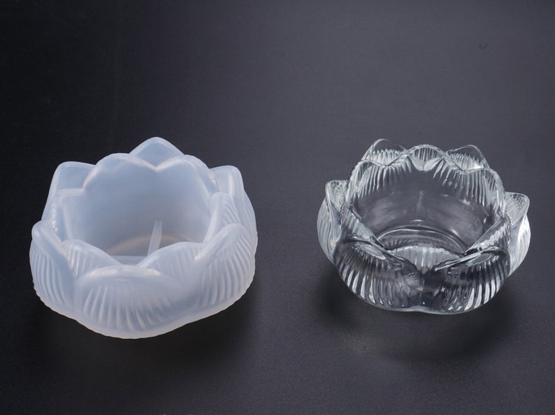 Lotus Flower Resin Mold Lotus Ashtray Mold Handmade supplies Candlestick Mold Casting Resin Art Flowers Jewelry Box Silicone Mold