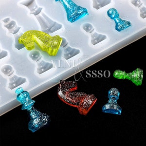 Mujiang 12pcs International Chess Cake Silicone Mold Fondant Cake Decorating Too