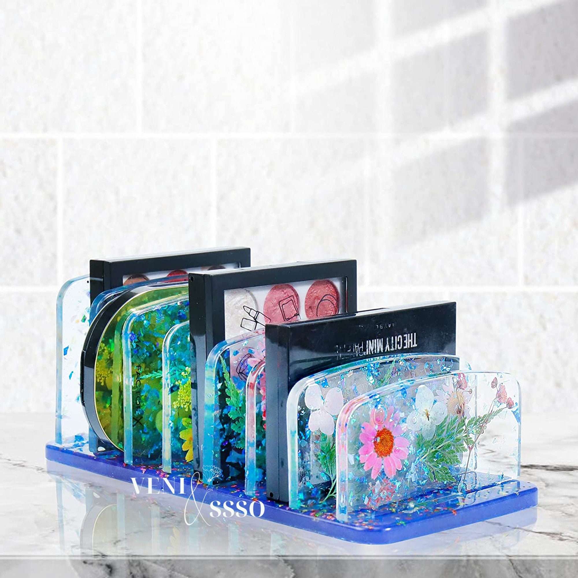 iSuperb Resin Molds, Makeup Brush Storage Molds, Silicone Box Mold with 23-Slot Epoxy Casting Resin Unique Makeup Organizer Trinket Container Epoxy