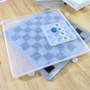 2PCS Chess Sets Resin Silicone Mold, 1PC Checker Resin Mold And Checker...