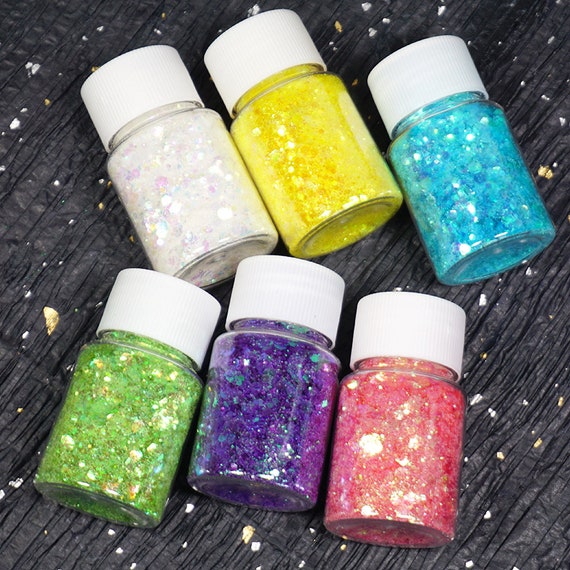 12 Pcs Set Yellow Sequins Chunky Glitter for Resin Epoxy Crafts and Nail  Art 