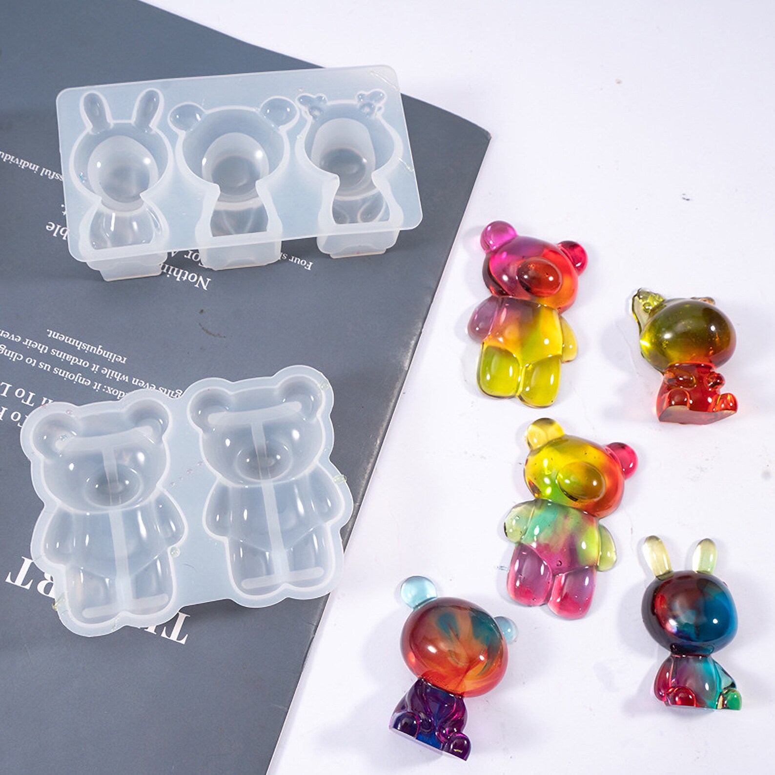 Cute Bear Resin Mold Animal Silicone Molds Doll Head Jewelry Etsy