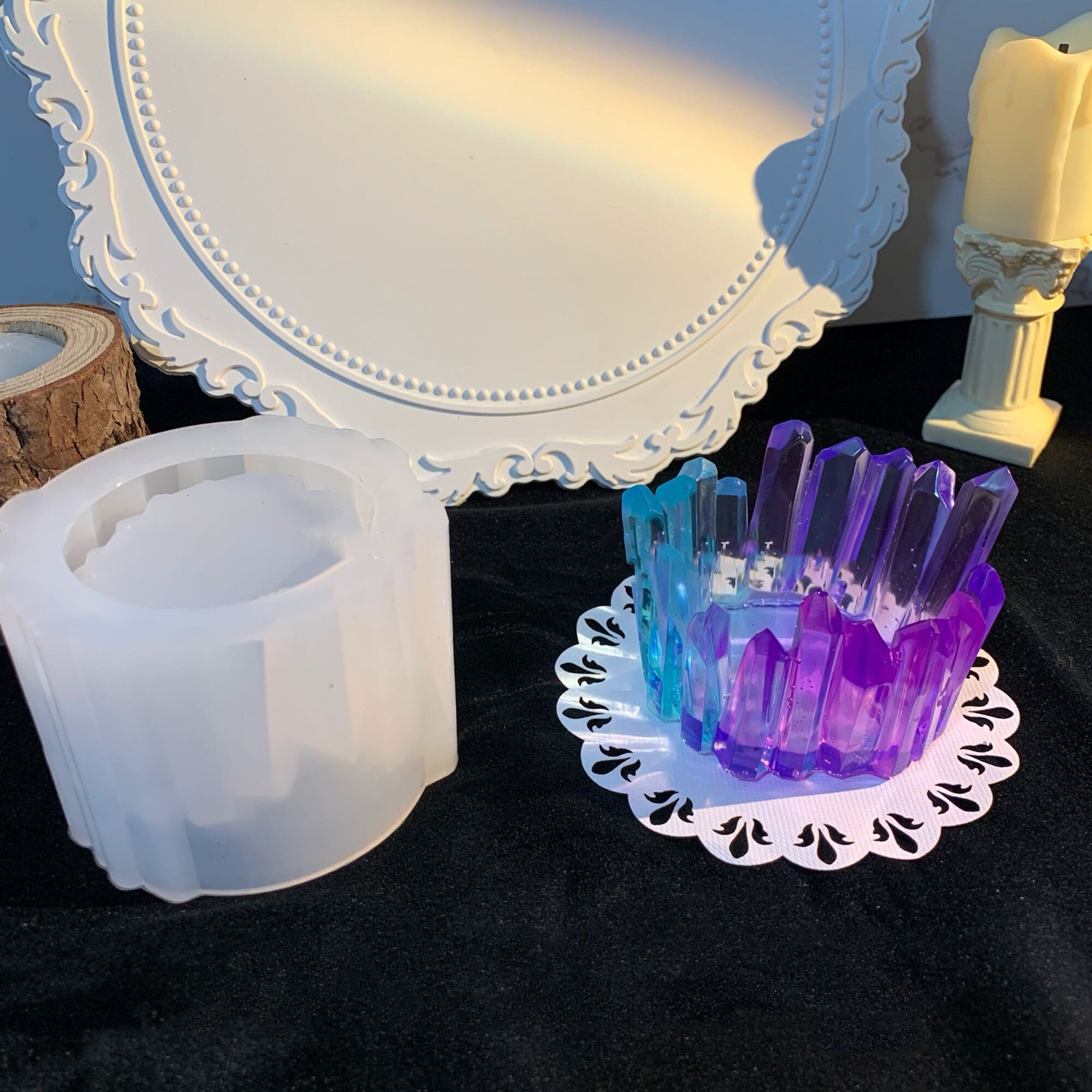 Cluster Candle Holder Resin Mold jewelry box silicone molds Etsy