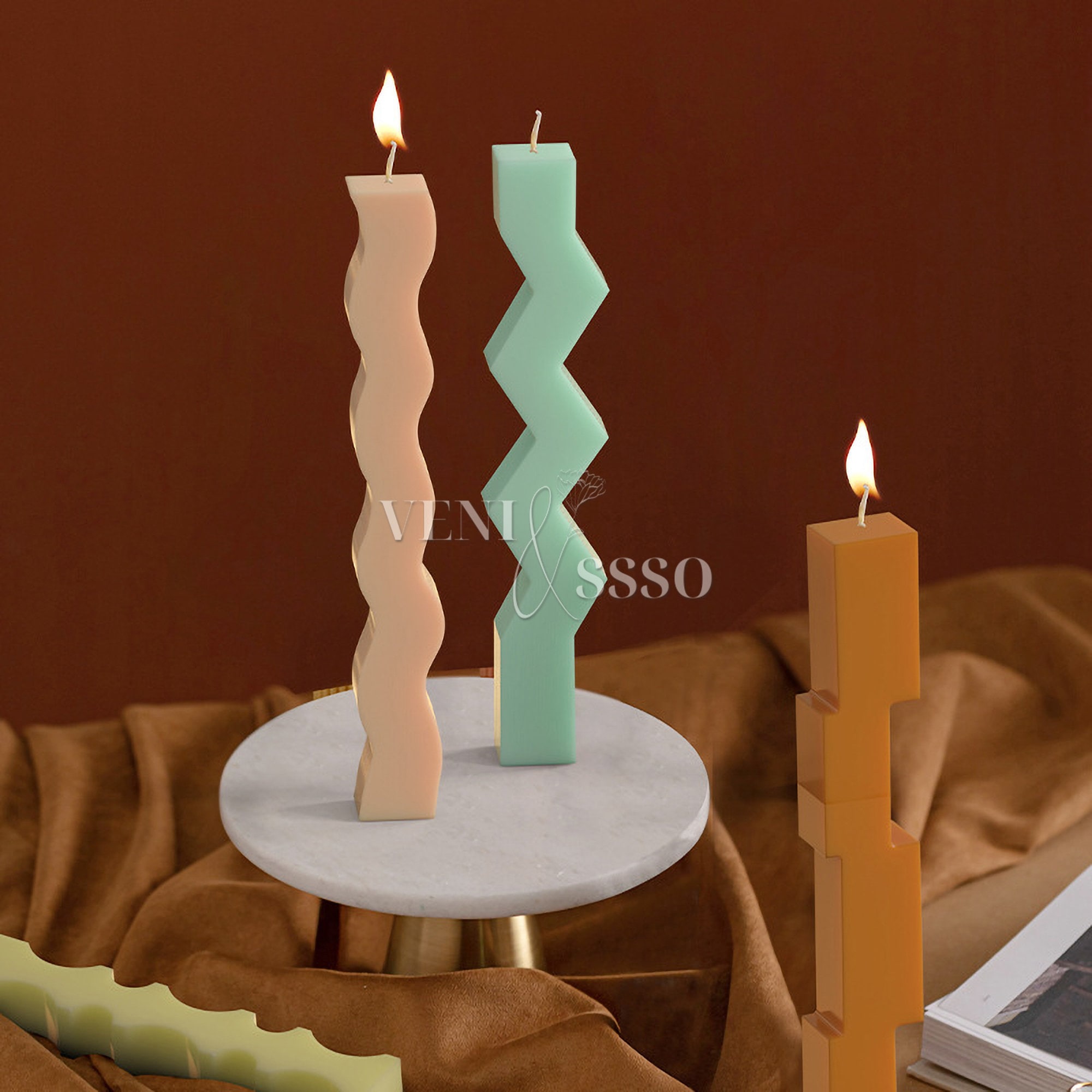 Twisted Candle Resin Mold Geometric Silicone Candle Mold Etsy