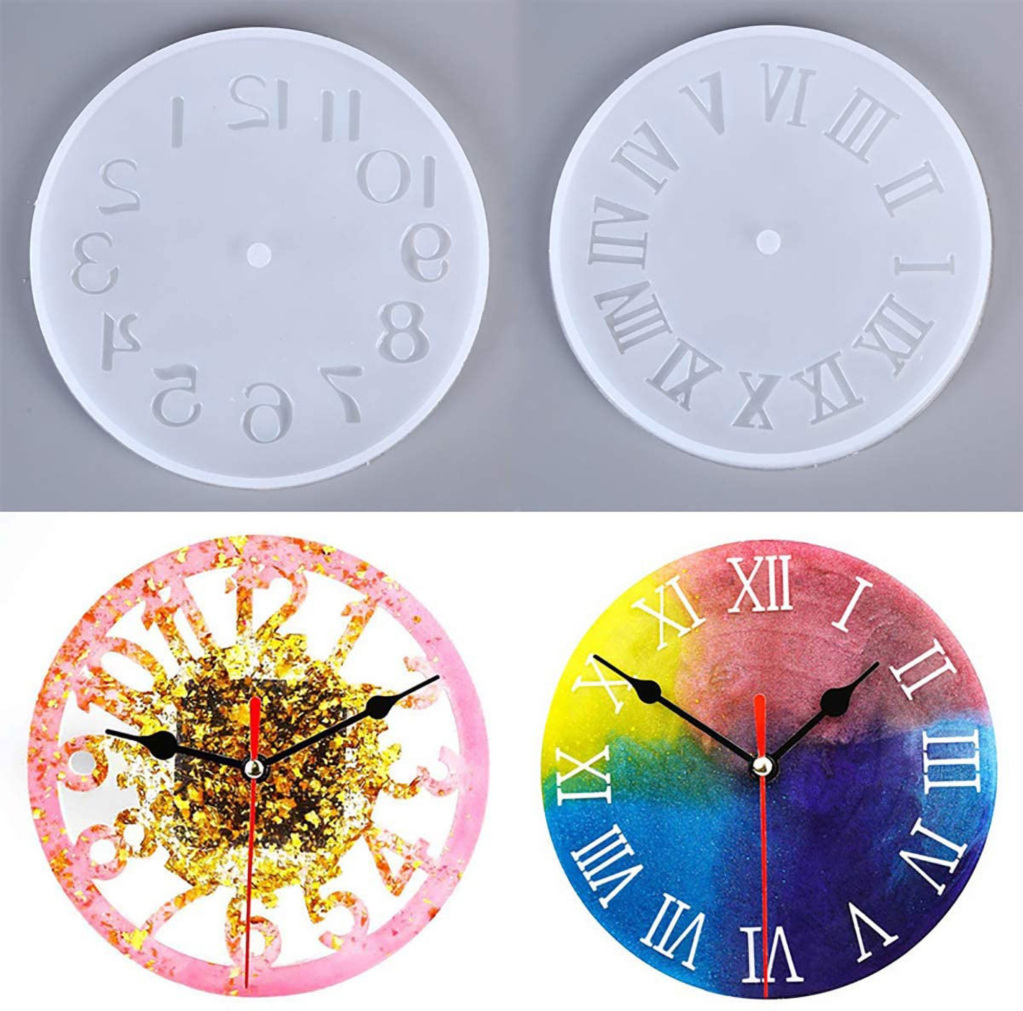 Small Number Clock Mold Resin, Round Clock Silicone Mold, Jewelry