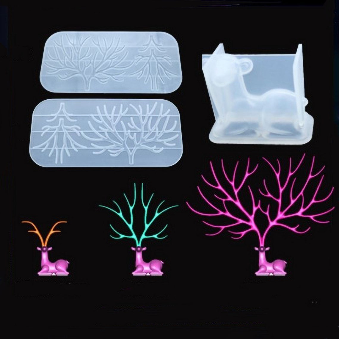 Deer Antler Tree Resin Mold ring Holder Silicone Molds Etsy