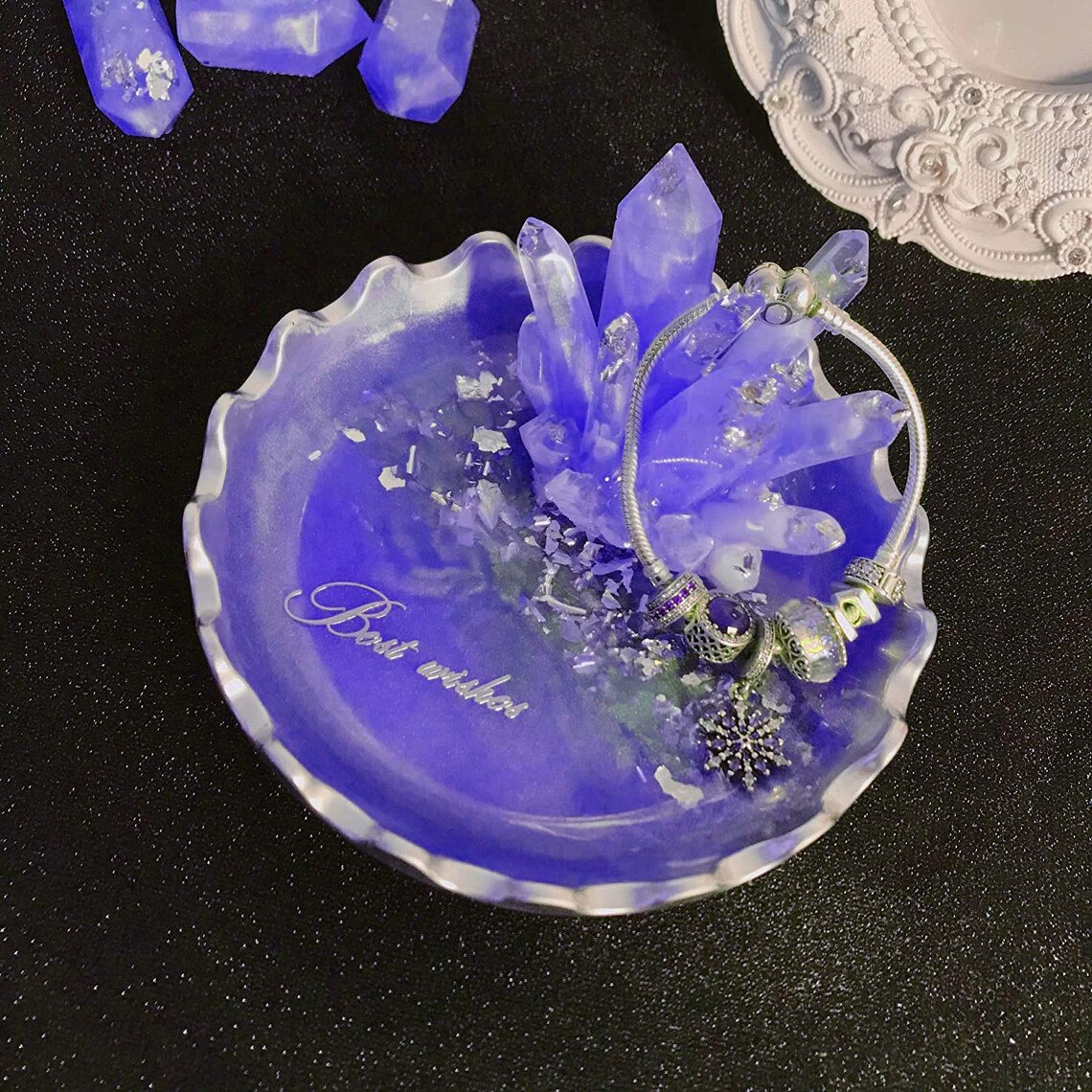 Flower Round Dish Resin Mold plate silicone molds jewelry Etsy