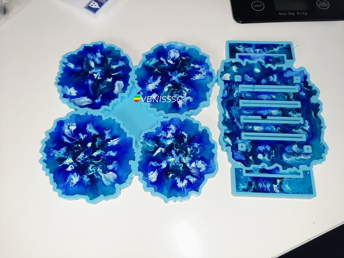 Coaster Stand Mold Geode Coaster Holder Set Resin Molds Cup Etsy UK