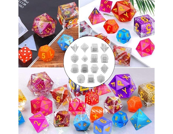 3D Dice Mold,dnd Dice Resin Mold, Polyhedral Dice Silicone Mold, Digital  Game Epoxy, Cloche Bell Jar Display ,dice Cup Mold,jewelry Showcase 