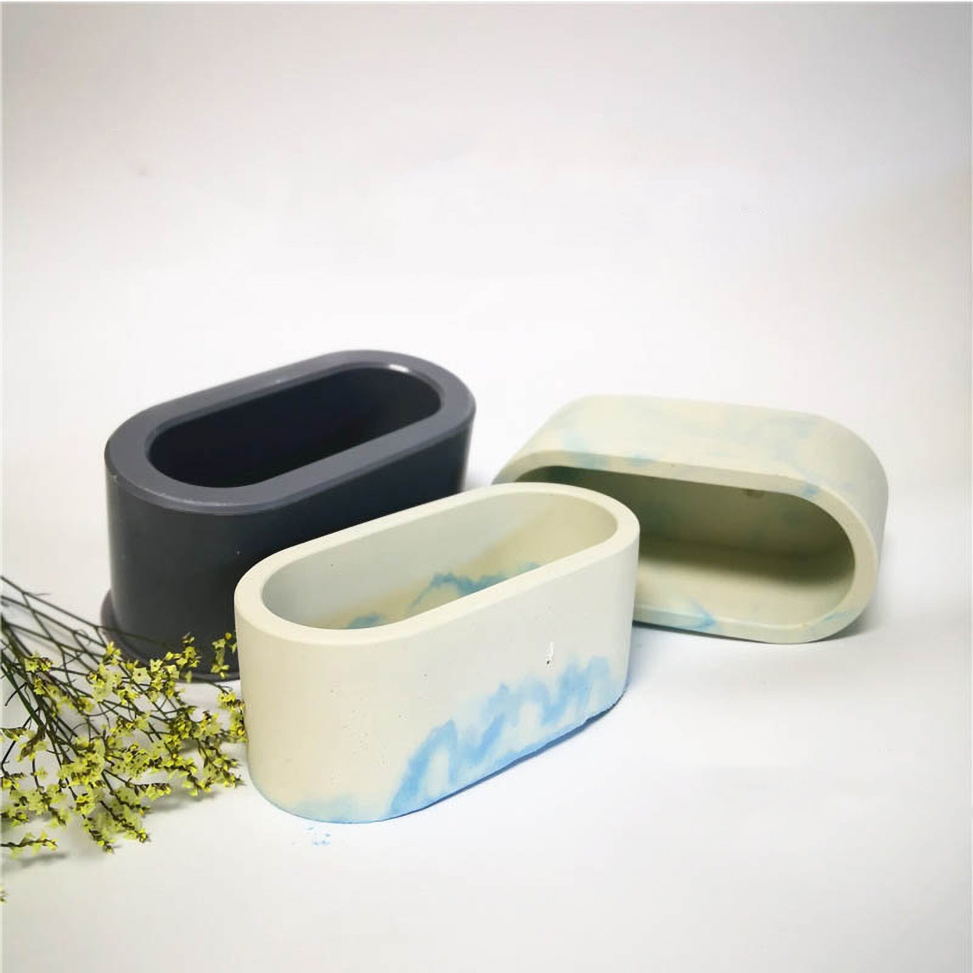 Flower pot resin mold large oval flower pot indoor cement Etsy