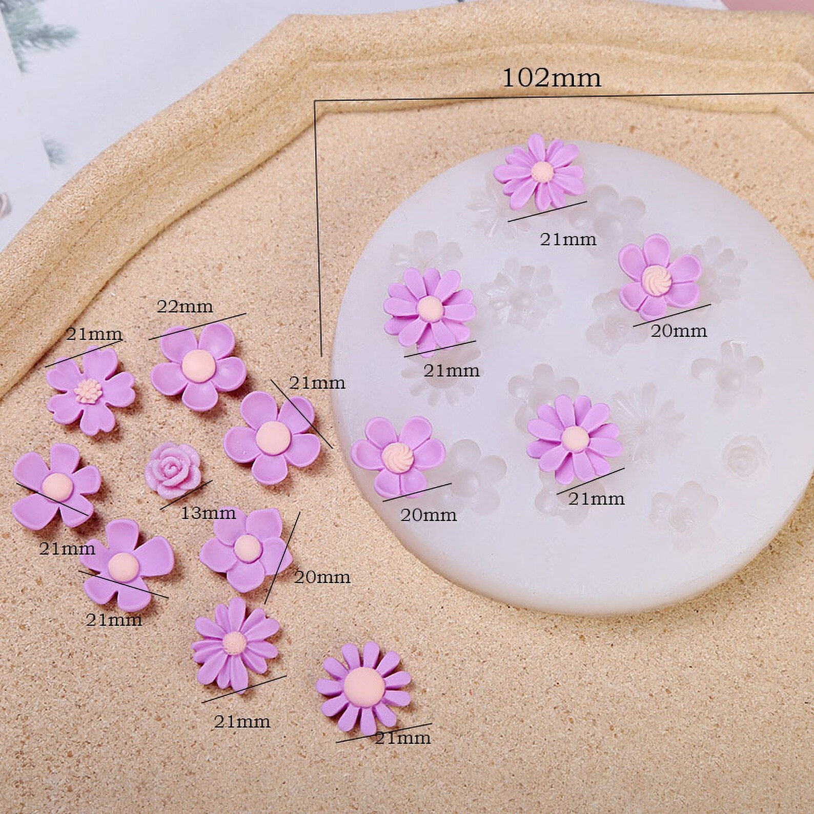 Flower Resin Mold Aromatherapy Plaster Molds Silicone Flower Etsy