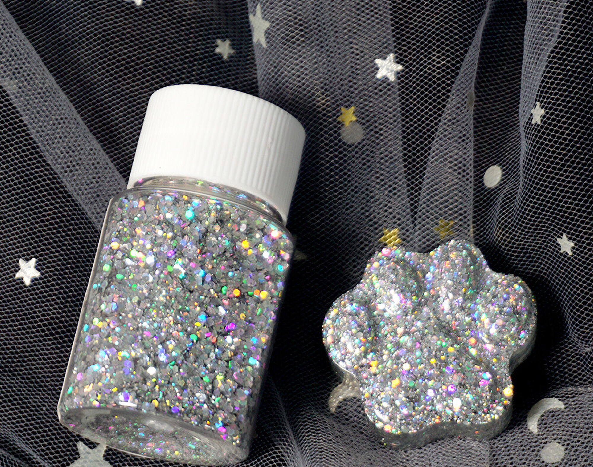 20g Glitter White Glitter for Resin Black Jewelry Decor 