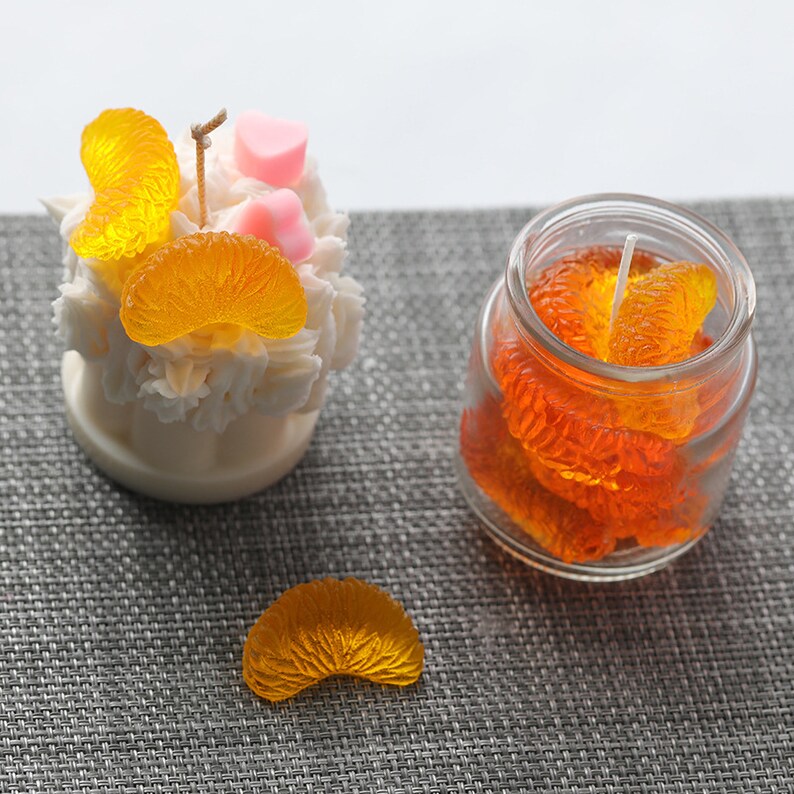 fruit candle epoxy mold fruit silicone mold fondant mold candy mold casting mold Resin mold orange petal fruit molds for candles