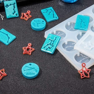 Zodiac Resin Molds, 12 Constellation Animals Keychain