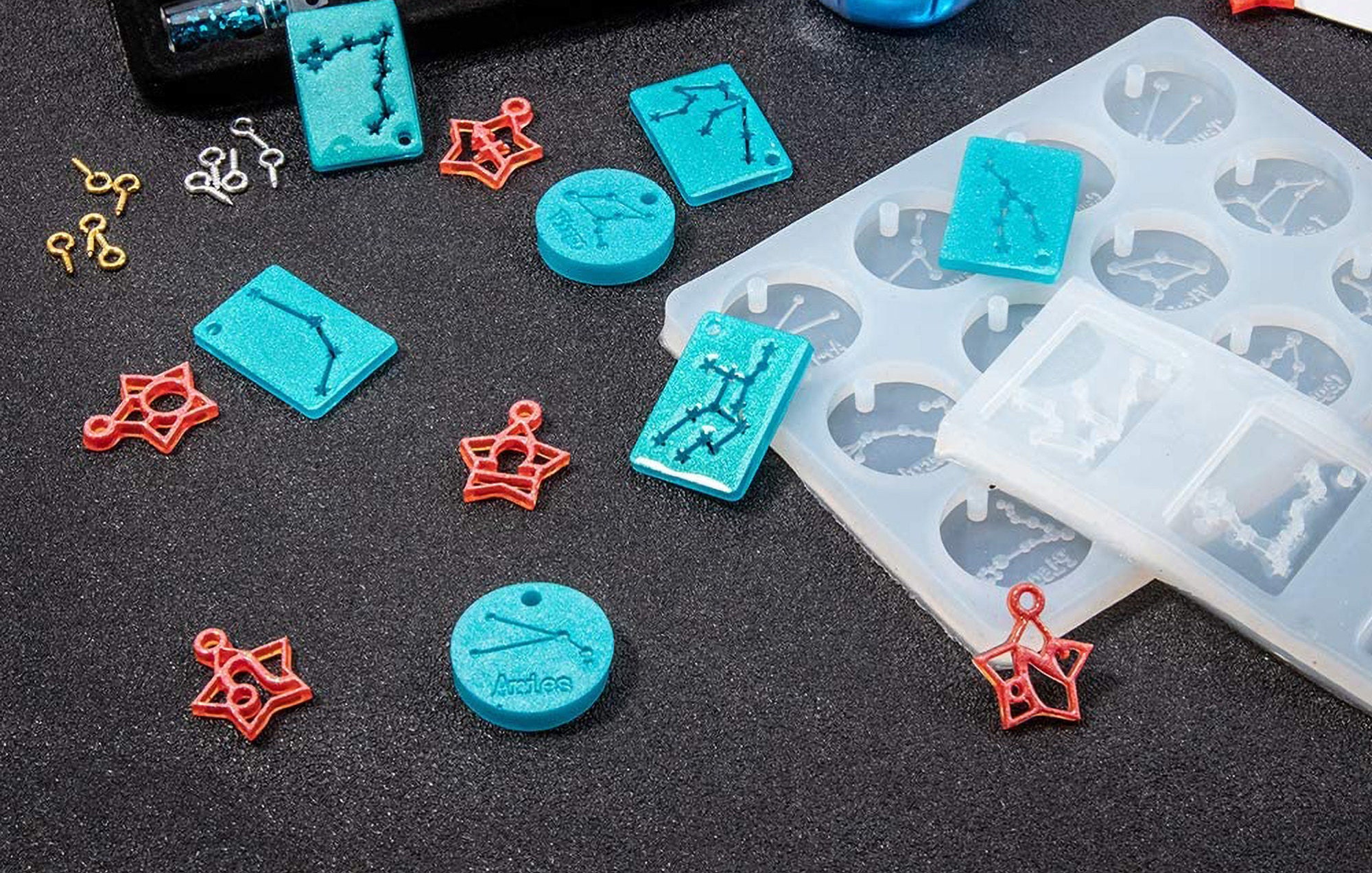 Twelve Zodiac Signs Resin Molds Constellation Pendants Resin Etsy