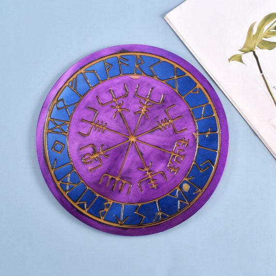 UV Epoxy Resin Mold Tray Round Rune Divination Card Mould DIY Crafts  Crystal Pendulum Mat Casting Mould Magic Circle Compass