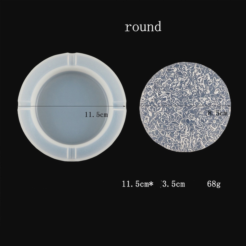 Large Ashtray Resin Mold Square Round Ashtray Molds Silicone Etsy